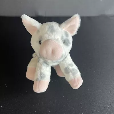 Pig Plush Aurora Mini Flopsie Spotted 8  White W/Grey Spots Stuffed Animal 2019 • $9.95