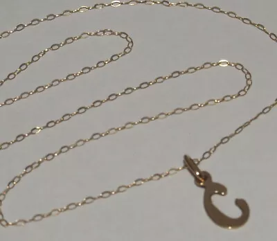 9ct Yellow Gold Initial Letter ''C''  Pendant Necklace • £34.99