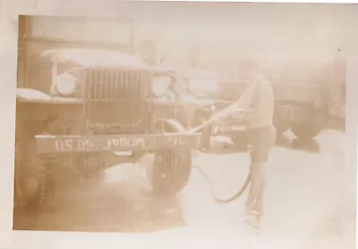 Vtg Found Photo Philippines 1945 1946 Military Soldier Vehicles Manila WW2 • $9.16