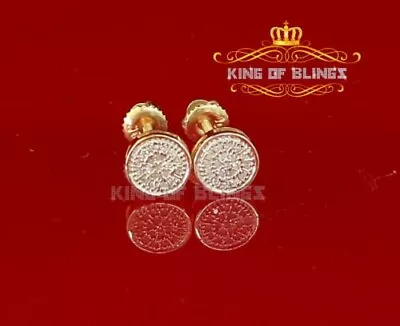 10K Real Yellow Gold With Real 0.05CT Diamonds Men's/Women's Round Stud Earrings • $179.99