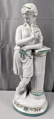Fine 15.25  Late 19th Century Minton Statue Grecian Roman W Flute Column #6988 • $199