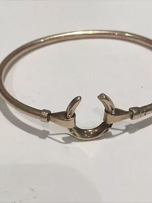 9ct Rose Gold Horse Shoe Bangle Bangle Hallmarked 9C 4.6Grams Diameter 6.5Cm • £245