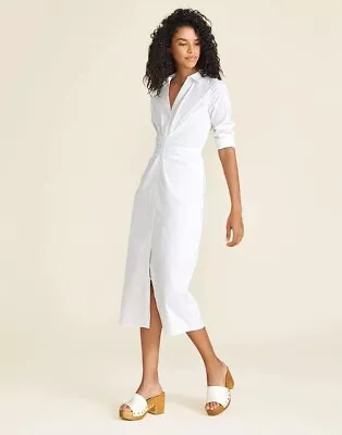 Veronica Beard Cita Ruched Shirt Dress White • $159.60