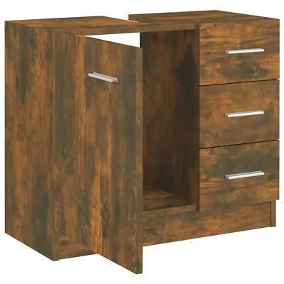 Bathroom Under Sink Cabinet Storage Cupboard Drawers Varies Colour Laminated MDF • £59.39