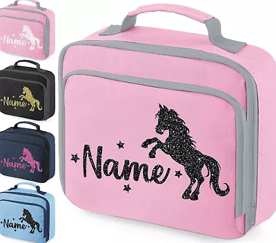 Personalised Lunch Bag Childrens School Horse Insulated Any Name Snack Box Gift • £6.45