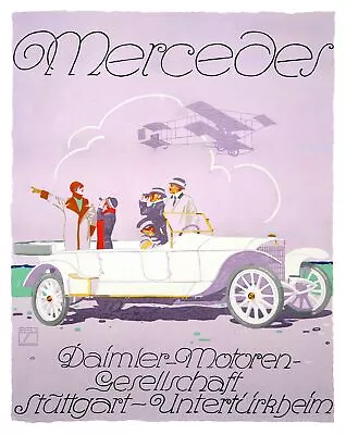 3470.Decoration Poster.Mercedes Vintage Ad.Lillac Automotive.Home Room Art Deco • $57