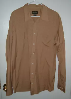 Eddie Bauer Adult XL Tall (XLT) 100% Cotton Brown Button Down Long Sleeve Shirt • $7.95