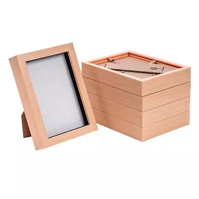 £20.99 • Buy 5x 3D Box Photo Frames Standing Hanging Picture Frames 5 X 7  Light Wood