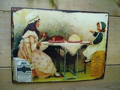 Large Vintage Style Metal Sign Tea & Cake Party Picture Plaque / Corn Flour • £8.99