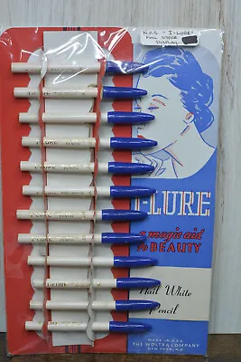 VINTAGE GENERAL STORE Pharmacy COUNTERTOP FULL DISPLAY I-LURE NAIL WHITE PENCIL • $39.95