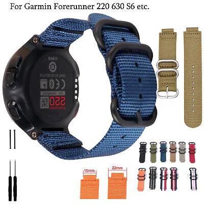 Nylon Watch Band For Garmin Forerunner 620 630 735 S5 S6 S20 220 235 Strap Belt • $20.52