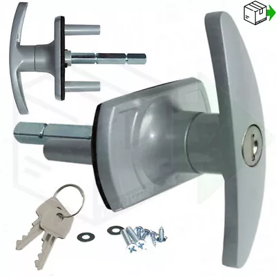 £12.49 • Buy HENDERSON GREY SILVER Handle Garage Door Lock 35mm LONG SHAFT Merlin Doric King