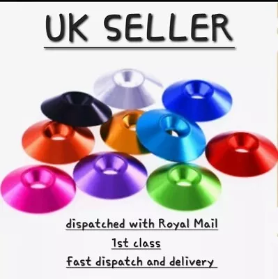 £4.99 • Buy Aluminium RC CAR Wing Button Upgrade M3 Colourful Washer 1:10 1:8 1:7 1:6 UK X2