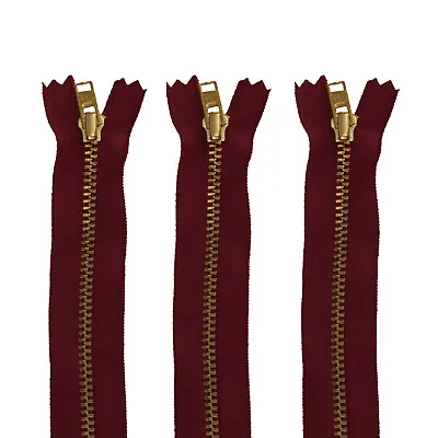 YKK Closed-Ended Zips With Gold Teeth Zipper For Leather Coat Jacket Handbag 1pc • £2.29