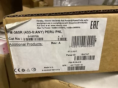 Visonic Pm-360r Wireless Alram Control Panel (433-0;any) Peru Pnl • $45