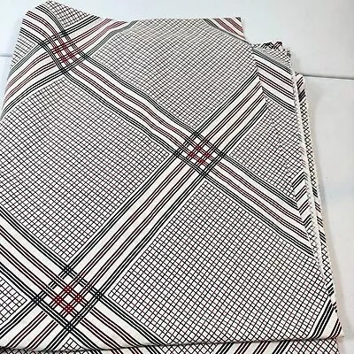 Vintage Springmaid Queen Flat Sheet Red Black Plaid Blend No Iron Y2k 1199-28 • $24.99