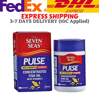 $66.99 • Buy 2 X SEVEN SEAS Pulse High Strength Triomega Fish Oil With Vitamin E 120'S DHL