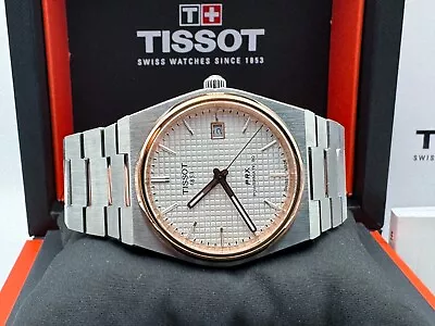 Tissot PRX Powermatic 80 White Dial Watch T137.407.21.031.00 PVD Rose Gold Bezel • £289