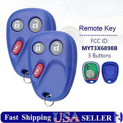 2 For 2002 2003 2004 2005 2006 2007 2008 Chevy Trailblazer Remote Key Fob Blue • $13.59