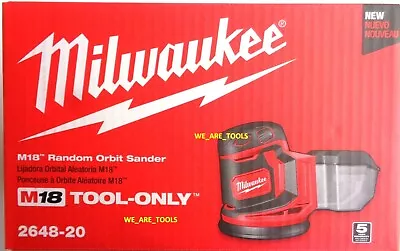 NEW IN BOX Milwaukee Sander 2648-20 Cordless 5  Random Orbital  M18 18 Volt 18V • $104.97