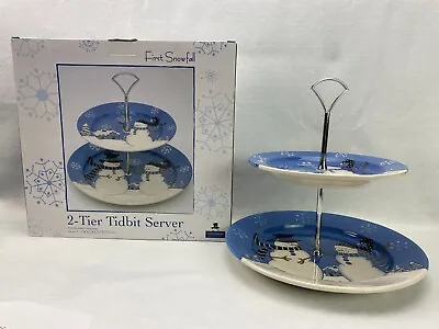 Canterbury Potteries First Snowfall 2 Tier Tidbit Server J. Wecker Frisch • $16.99