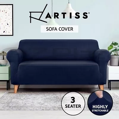 Artiss Stretch Sofa Cover Couch Slipcover 3 Seater Lounge Protector Navy • $24.95