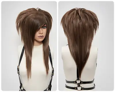 Light Brown Wig With Bang Emo Boy Girl Long Styled Anime Cosplay Chemo Alopecia • $186.77