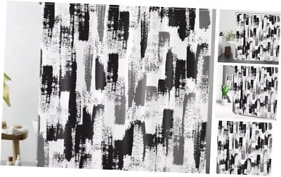 Black And Geometric Shower Curtain For Bathroom Vintage 72.00  X 72.00  White • $32.07