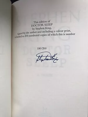 £1199.99 • Buy Doctor Sleep Stephen King SIGNED Limited Edition 180/200 Hardcover