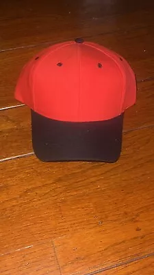 Vintage Blank KC Brand Red/Black Two Tone Snapback Baseball Hat Cap Bullls • $13