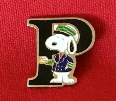 Vintage Captain Snoopy Colorful Enamel Brooch Pin 1x3/4  Alphabet Letter P • $12.99