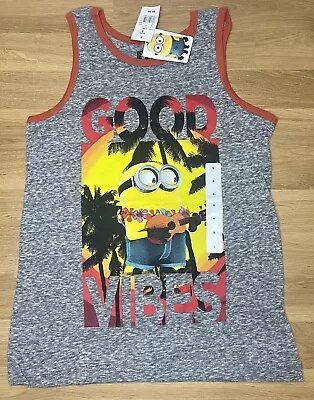 Despicable Me Shirt Kids Small Gray Red Tank Top Minions Casual Boys • $1.94