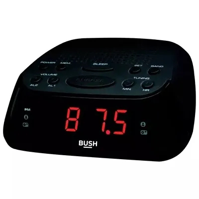 Bush Dual Alarm Sleep Timer Large  Display Clock Radio With FM/ AM And Snooze-UK • £20.99