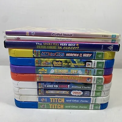 11 Lot Childrens DVD's Wiggles Thomas Titch Postman Pat Fairies Bob Builder • $29.95