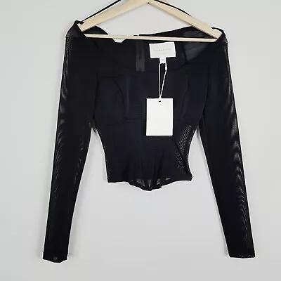 VIKTORIA & WOODS Womens Size 0 Or 6 Black Julius Bustier Top NEW + TAGS RRP $450 • $320