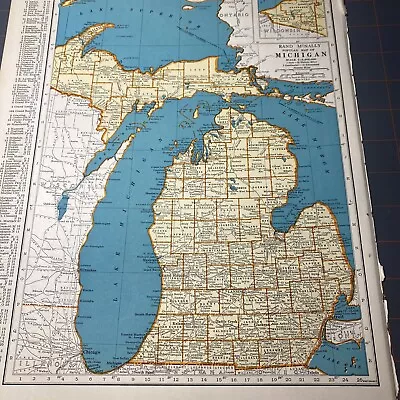 1940's Michigan Atlas Map Vintage Before End Of WW2 • $19.91