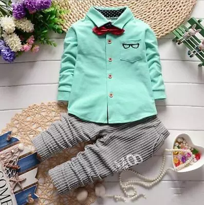£11.96 • Buy 2 Pcs Baby Dress Coat And Pants Set Kids Clothes Boys Clothing Long Sleeve