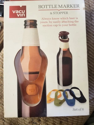 $10 • Buy Vacu Vin Bottle Marker And 6 Stoppers