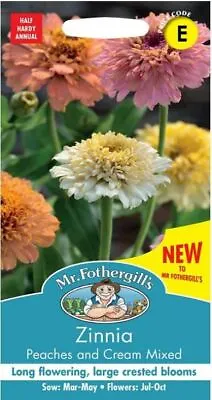 Mr Fothergills - Flower - Zinnia Peaches & Cream Mixed - 75 Seeds • £3.85