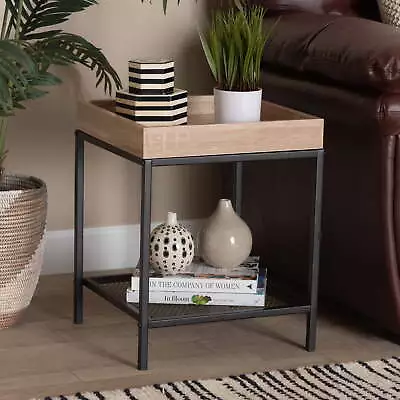 Overton Wood And Metal End Table Brown/Black • $36.92