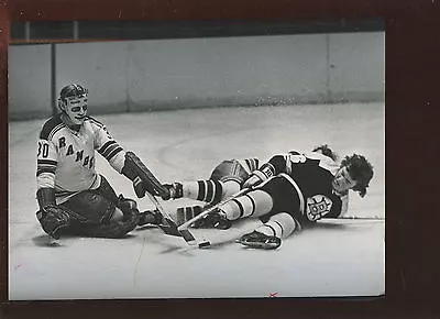 Vintage New York Rangers & Boston Bruins Collision 8 X 10 Hockey Photo • $80