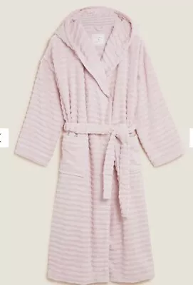 £29.50 • Buy M&S Ladies Pink Cotton Towelling Dressing Gown Robe BNWT Size Medium RRP £50