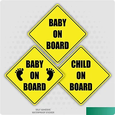 Baby On Board Child Safety Sticker Car Vehicle Signs Child On Board • £1.61