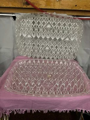 2 Vintage 1960's Serving Cake Trays Atomic Starburst 16  X 22   Lucite • $24