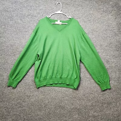 $15 • Buy Orvis Sweater Men's XL V-Neck Silk Cashmere Cotton Blend Green Pullover