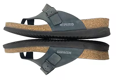 Mephisto Helen Women's  Sandals Black Leather Thong Comfort  Size 11 • $35.99