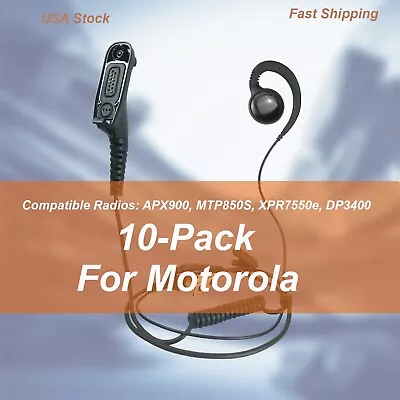 10xSwivel Earpiece W/ PTT Mic For Motorola Radios APX900 MTP850 XPR7550e 7580 • $159