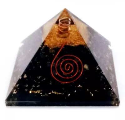 Black Tourmaline Pyramid Crystal | Orgonite For Reiki Healing Vastu Pyramid • $21.99