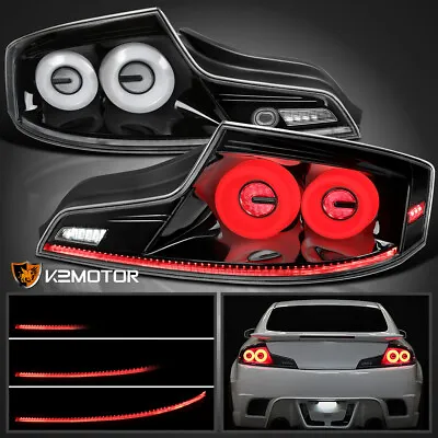 Jet Black Fits 2003-2007 Infiniti G35 Coupe LED Tail Lights Sequential Signal • $324.38