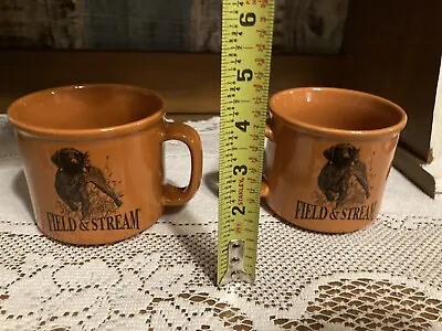 2 Black Lab Field And Stream Orange Coffee Mug Hunting /Sporting Dog 12 Ounces • $12